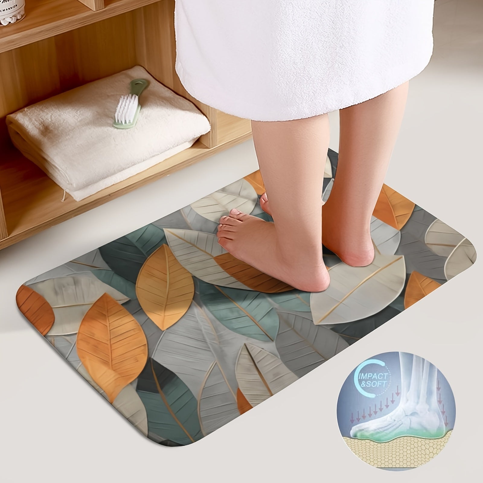 Juego de 2 alfombrillas de baño para inodoro antideslizantes y absorbentes de microfibra con alfombrillas para bañera