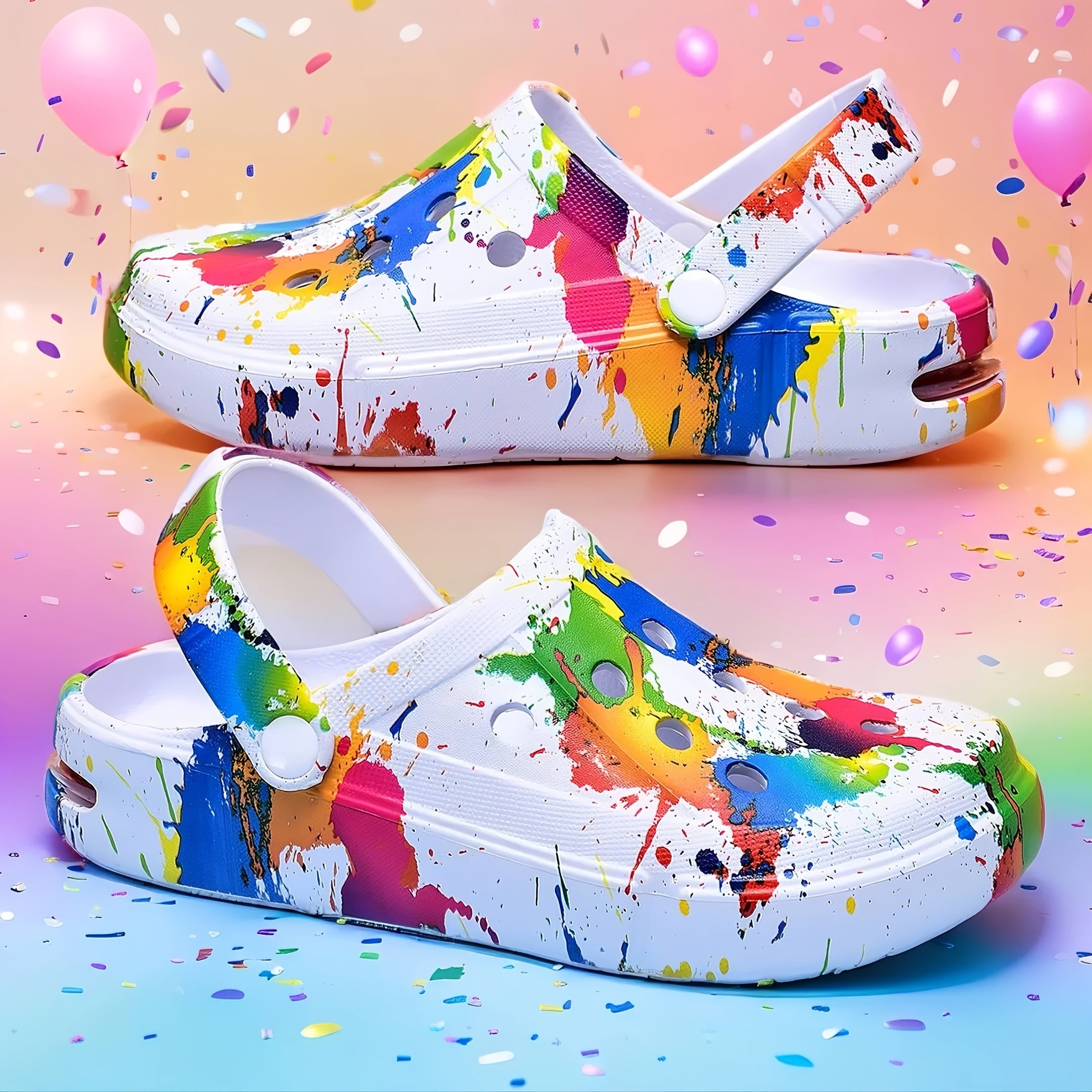 Women's Slip-On Sneakers Ink-Jet Printed Lightweight Casual Shoes