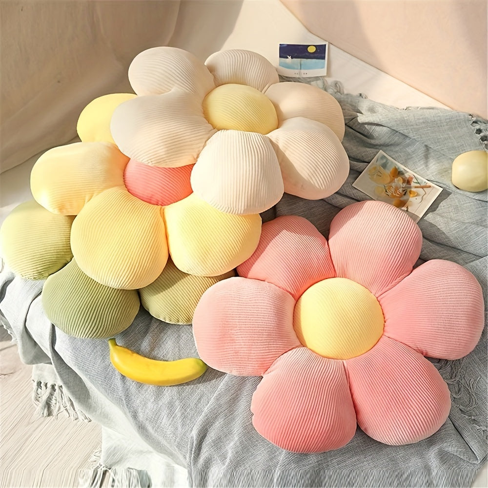Flower Plush Pillow for Bedroom Sofa Decor with Fruit Embroidery 1 Pc
