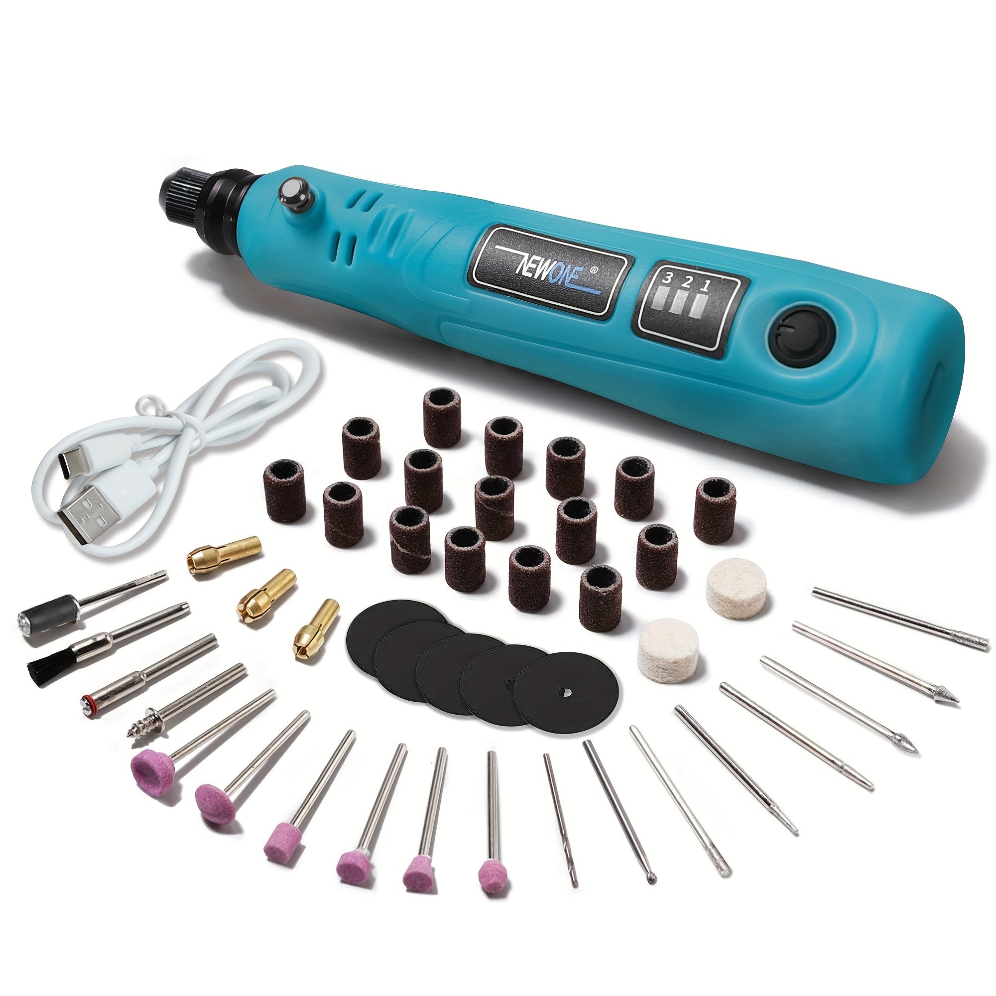 Cordless Rotary Tool 3.6V USB Rechargeable with 48 Accessories for Sanding Polishing Drilling and Engraving