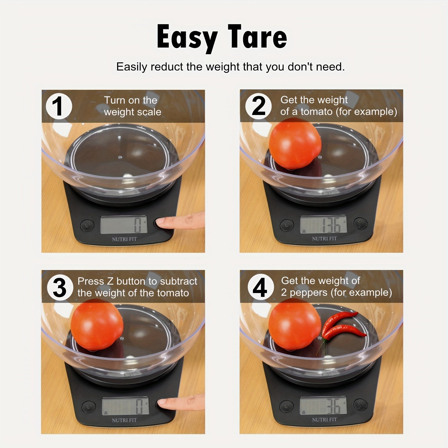 Digital Kitchen Scale 11lb with Tare Function, LCD Display, for Cooking and Baking