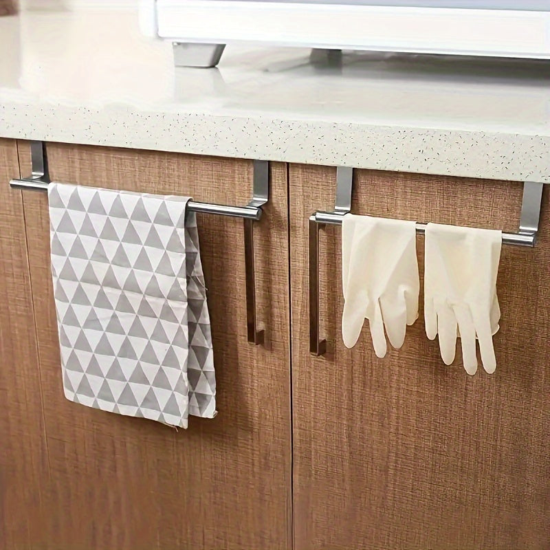 Stainless Steel Towel Bar Space-Saving Bathroom Kitchen Storage