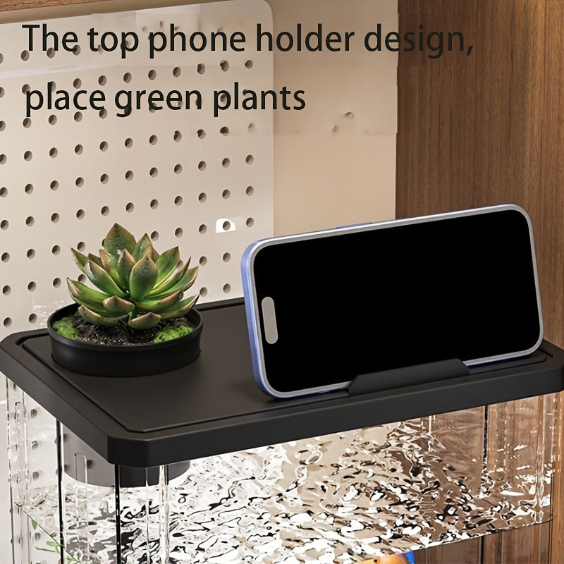 Desktop Aquarium for Goldfish Small Pets Acrylic Rectangular Office Decor