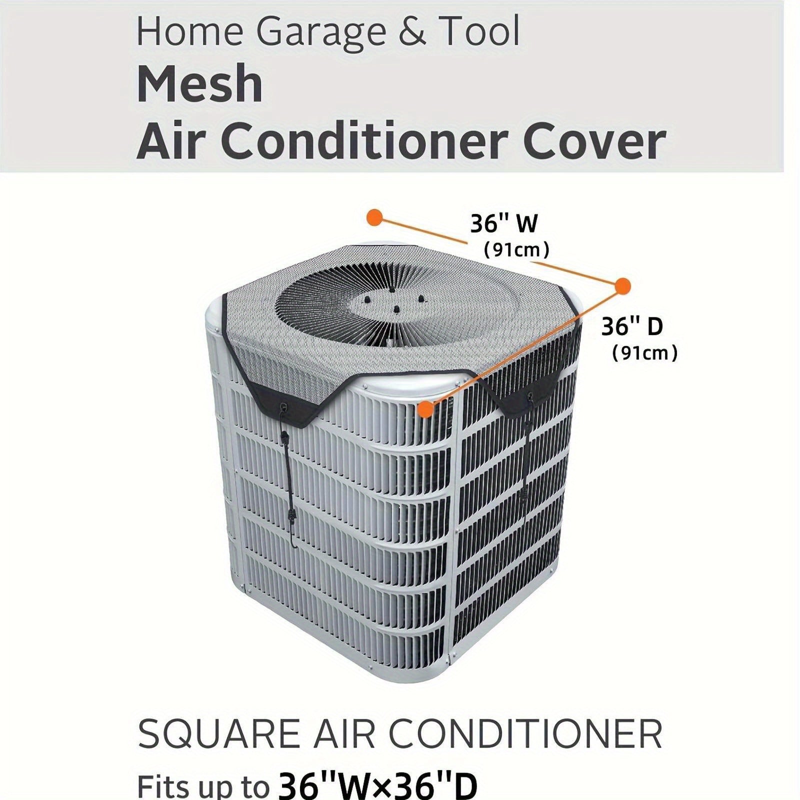 Heavy-Duty Grey Mesh Cover for Outdoor Square Air Conditioner Unit All-Season Durability