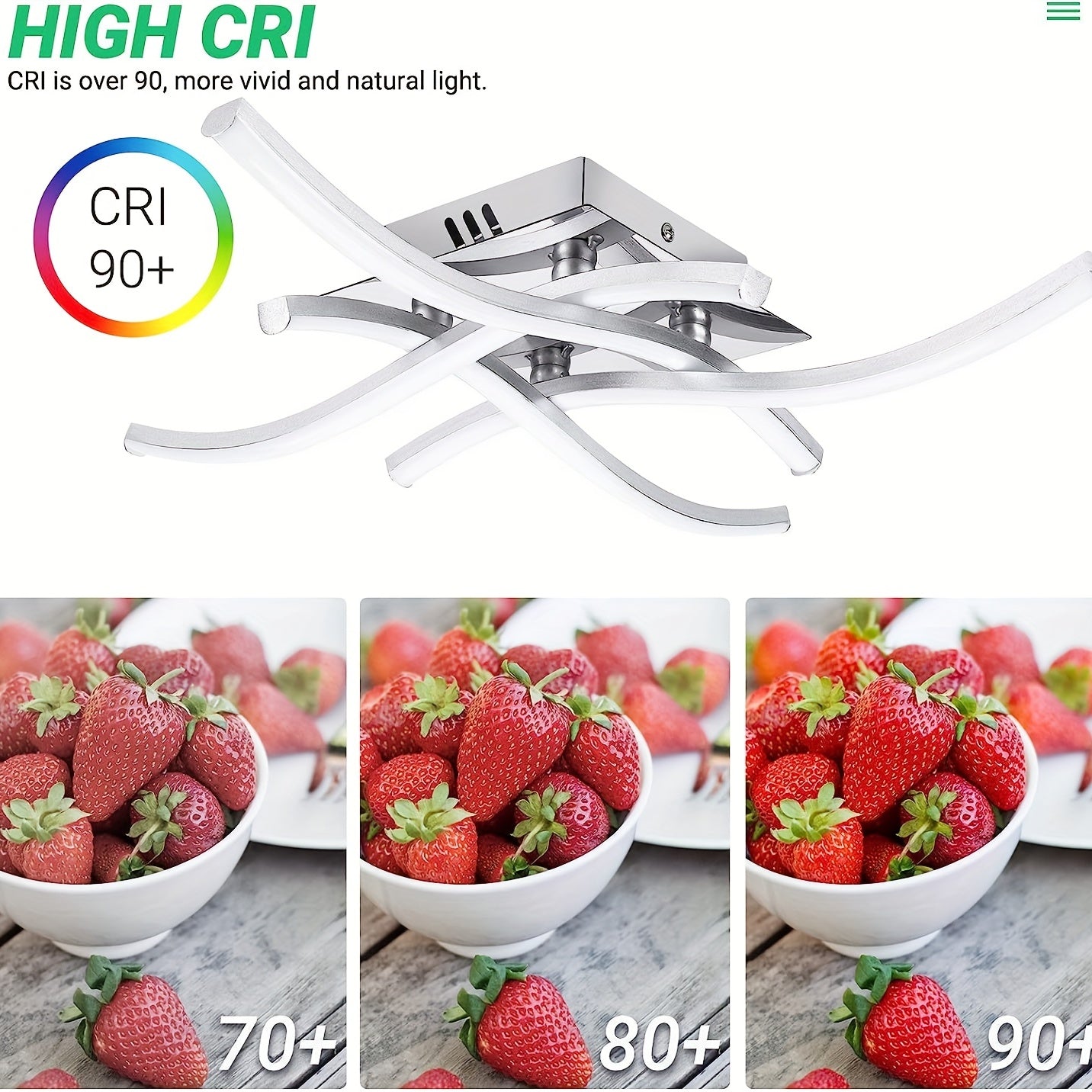 LED Shift Yoritgichi, Nafis Egilgan Dizayn, 4 Ta O'rnatilgan LED Panel, 28W Dimmerli, Zamonaviy Uslubda Yashash Xonasi, Yotoqxona, Oshxona, Koridor Uchun.