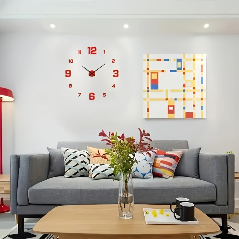 Large LED Digital Wall Clock Silent Battery Powered Glow-in-the-Dark Large Display Office Bedroom Kitchen