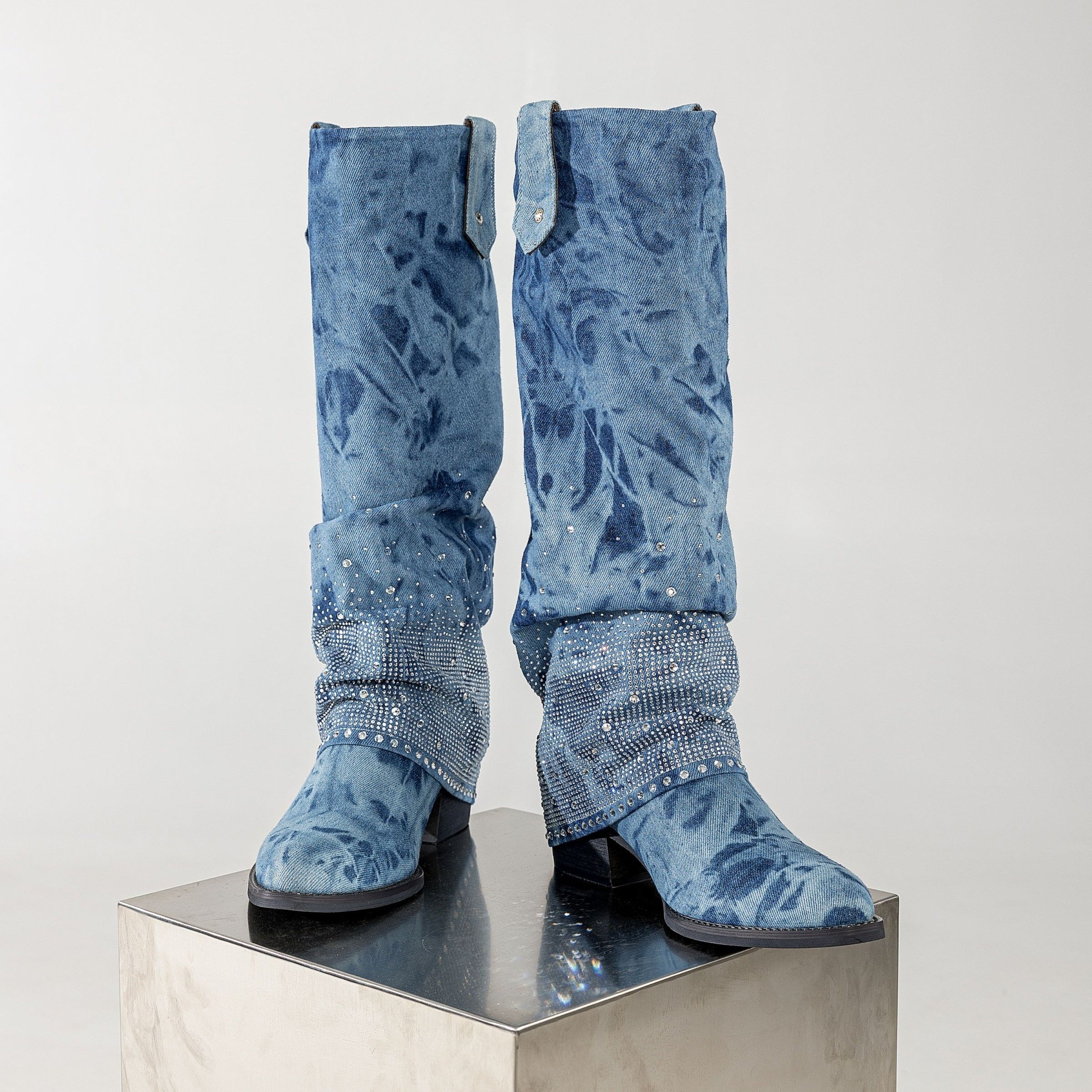 Women's Leather High-Top British Style Fashion Boots