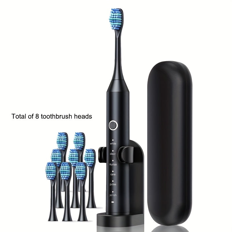 Взрослая электрическая зубная щетка с 6 режимами, перезаряжаемая, мягкая щетина