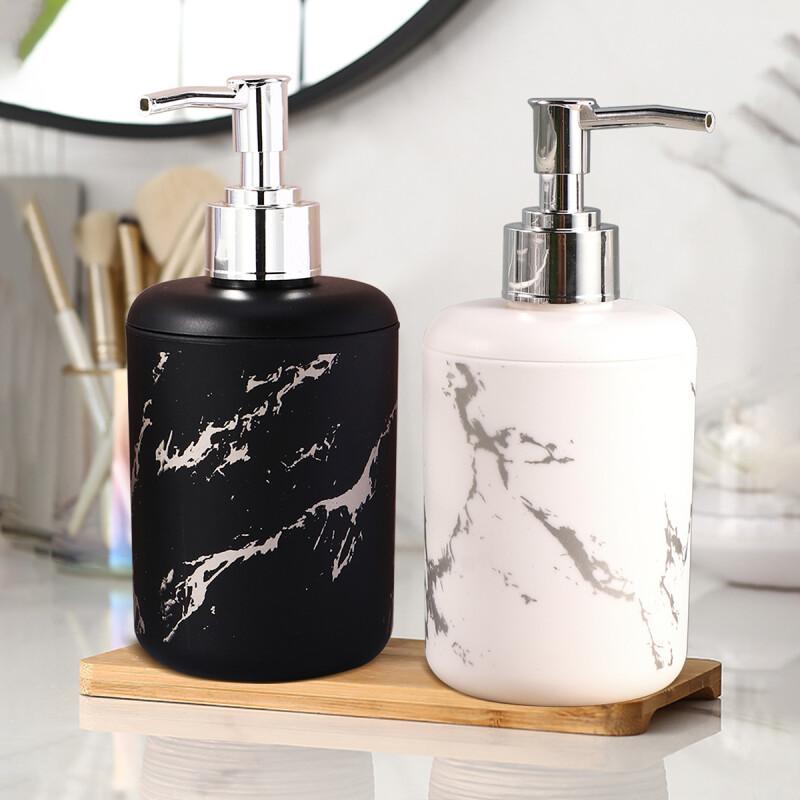 Marble Textured Soap Dispenser 1/2 Gallon Reusable Bathroom Kitchen