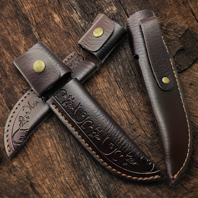 Faux Leather Knife Holder with Stitching for Hunting Camping Hiking Gift