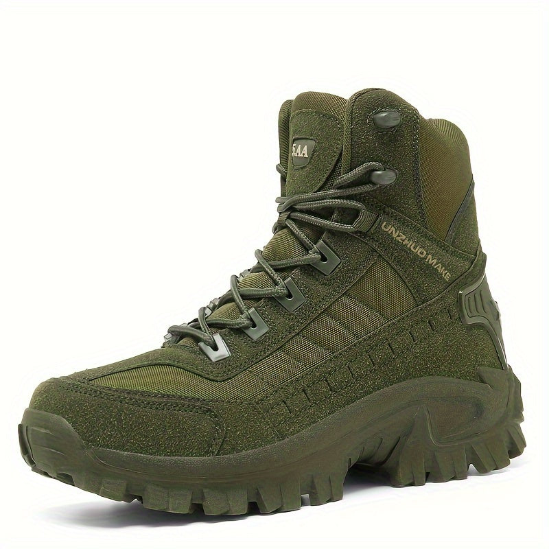 Men's High-Top Hiking Boots Durable Non-Slip Lace-Up Outdoor Sports All-Season
