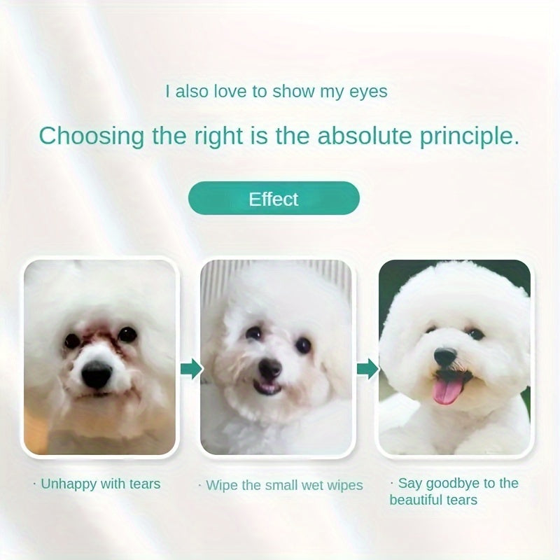 200 штук влажных салфеток для глаз животных для кошек, удаление пятен слез, полиэстер