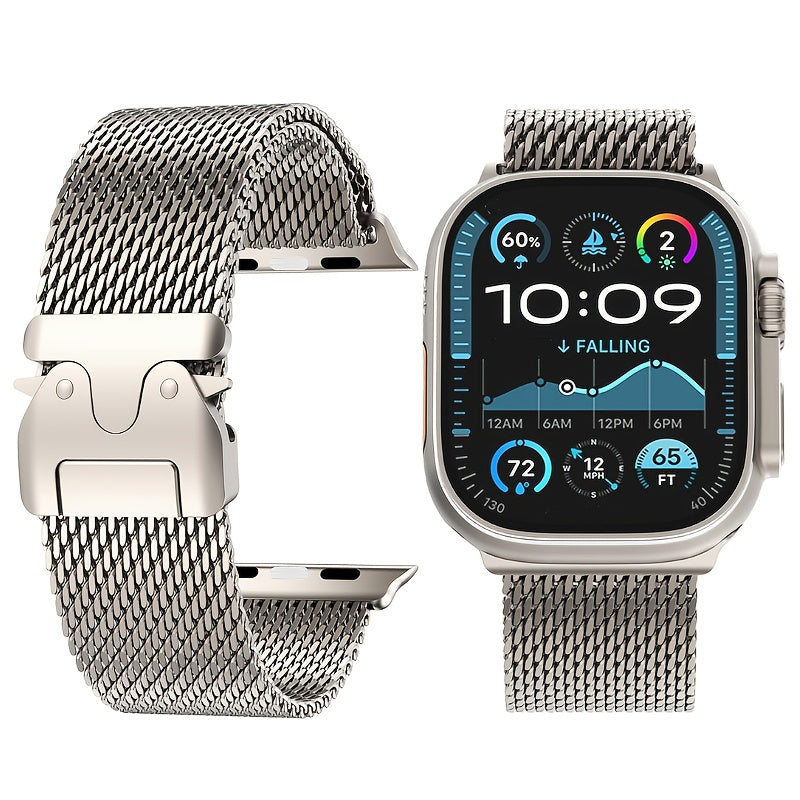 Stainless Steel Mesh Milanese Loop Watch Band Compatible with Apple Watch Ultra Series 4-10 44mm 49mm Men Women