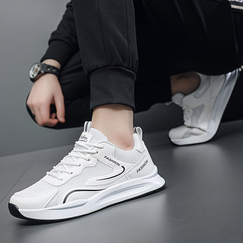 Men's Breathable Fabric Running Shoes Low Top Solid Color for Outdoor Workouts