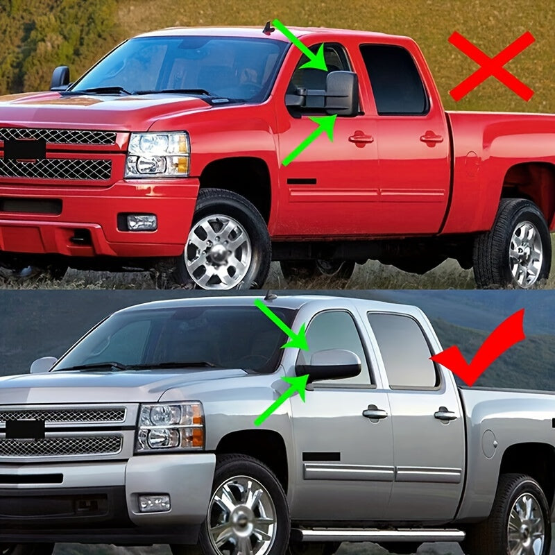 Yuk mashinalari uchun 2 ta to'plamli kromli ko'zgu qopqog'i qopqog'i Silverado Tahoe Suburban Sierra Yukon