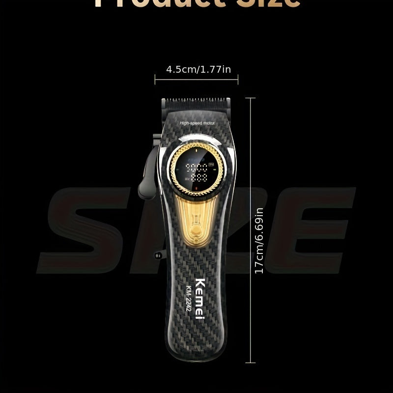 Профессиональные машинки для стрижки KEMEI: USB-заряжаемый электробритва с LED-дисплеем, регулируемой скоростью, аккумулятором 4500mAh, лезвием из нержавеющей стали, салонного качества, стильным дизайном, подарок для мужчин