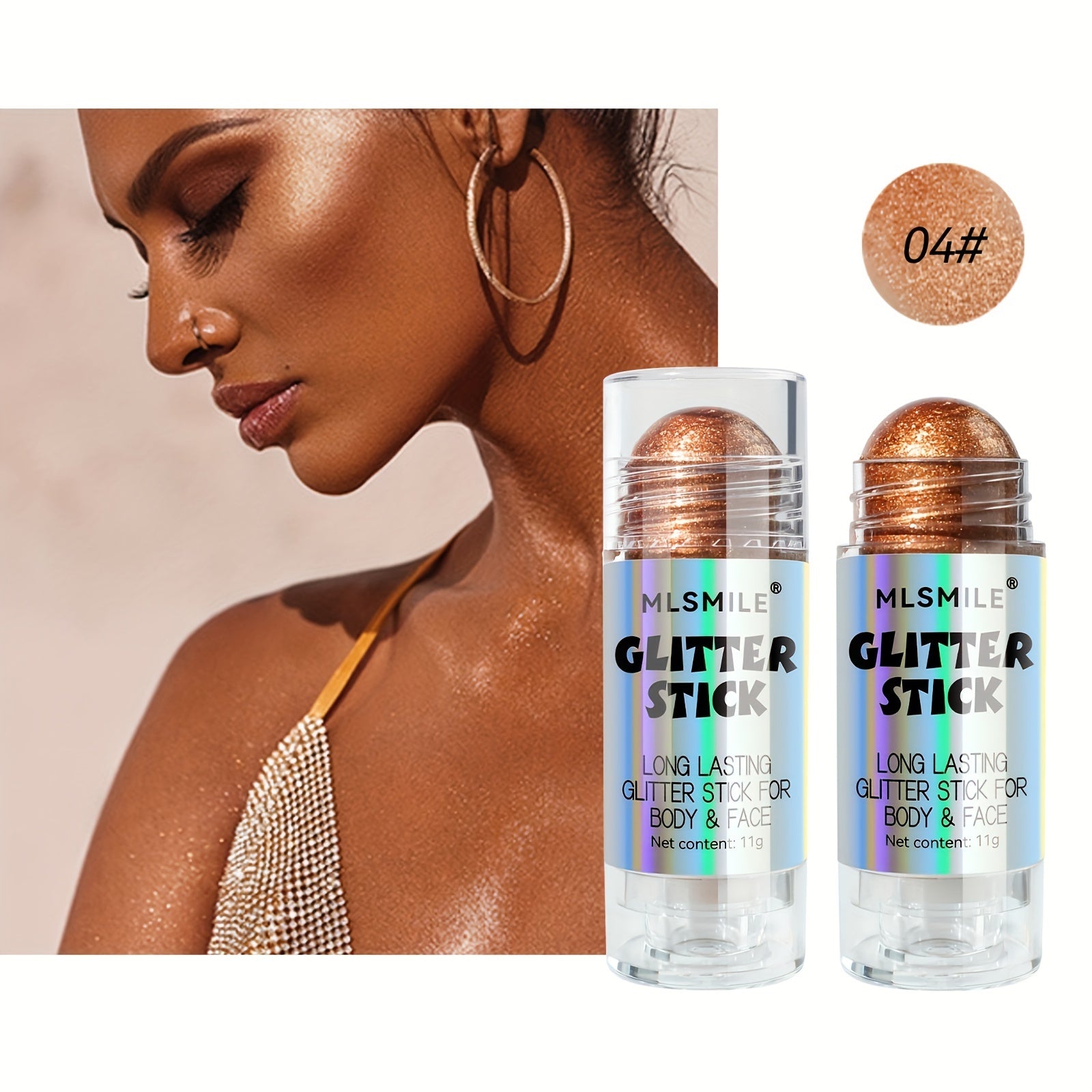 Unisex Body Highlight Stick Glitter Makeup Long-Lasting Shimmer