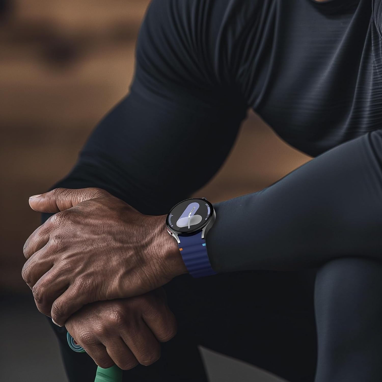 Silicone Sport Watch Band with Wavy Stitch Design and Tempered Glass Case for Samsung Galaxy Watch 4 5 6 7 40mm 44mm