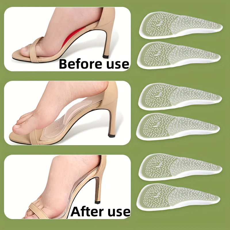 Women's Silicone Forefoot Cushion Inserts for High Heels Non-Slip Footwear Pads