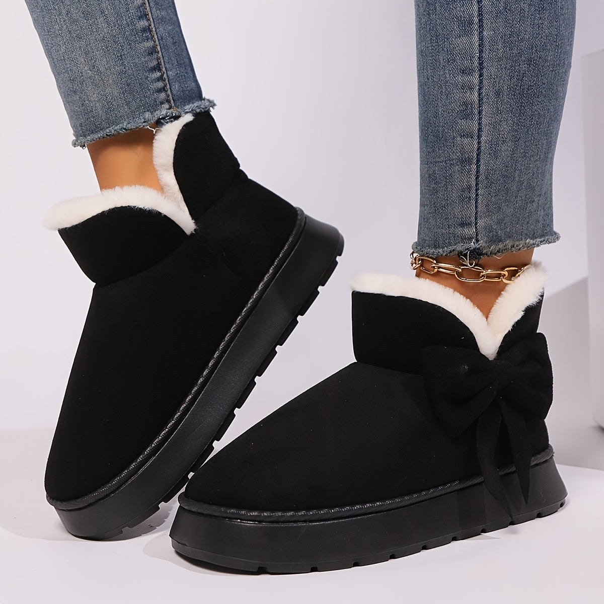 Women's Cozy Snow Boots Slip-On Fleece Lined Winter Shoes