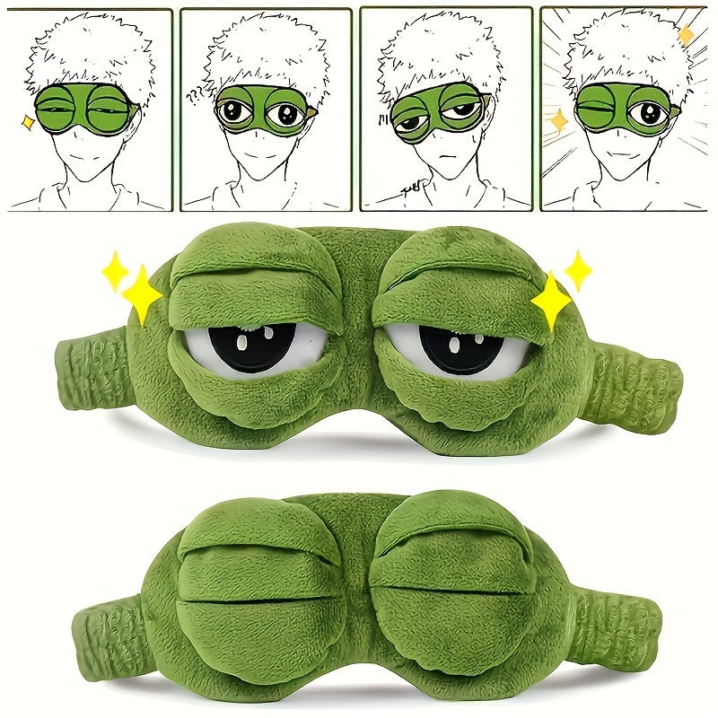 Soft Frog Sleep Mask Polyester Cartoon Travel Naps Autumn All Skin Types