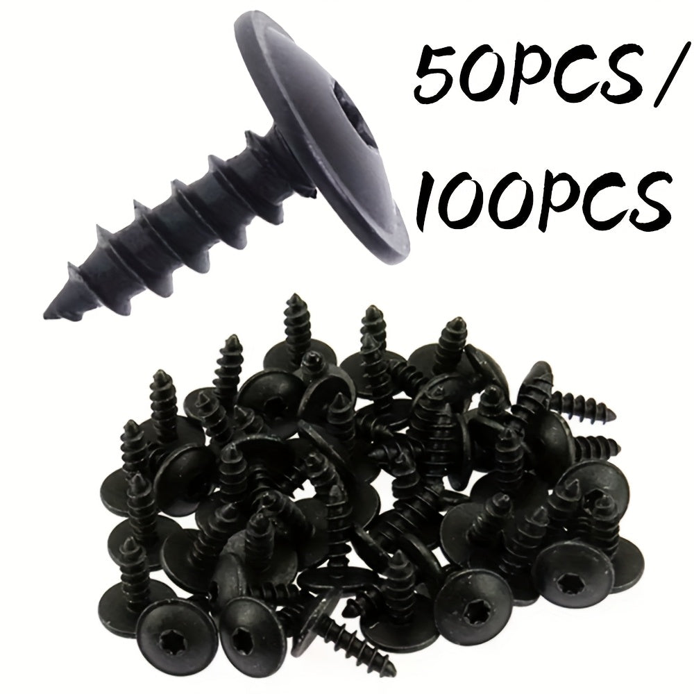 50/100 dona Avtomobil Rivetlari Avtomobil Esik Paneli uchun vintlar Qora Plum Blossom Nail