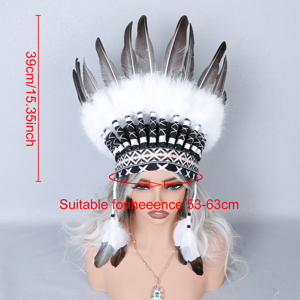 Faux Feather Headband Boho Chic Tribal Style Hair Accessory for Women