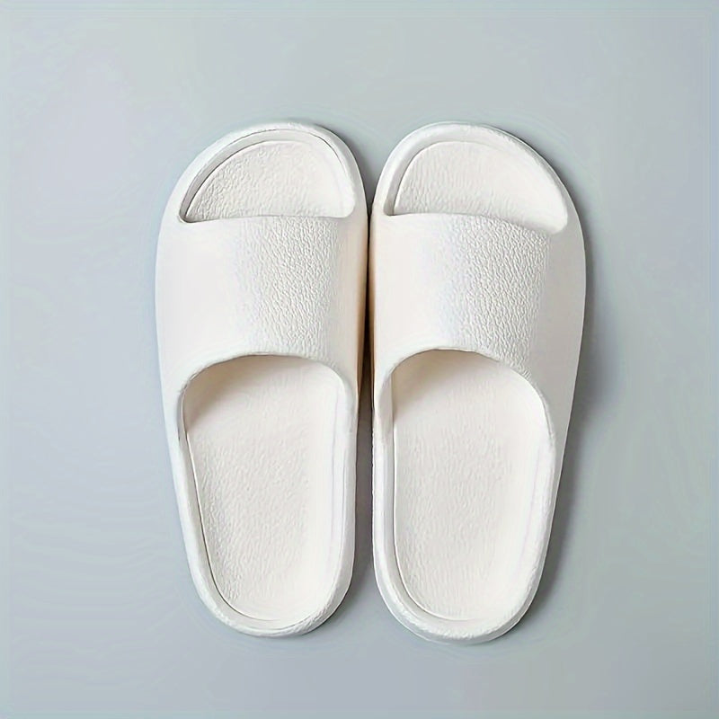 Unisex EVA Slides Soft Non-Slip Indoor Outdoor Bathroom Slippers Beige White