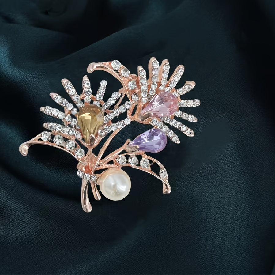 Elegant Pearl Carnation Brooch for Women Silver Flower Accessory Jewelry