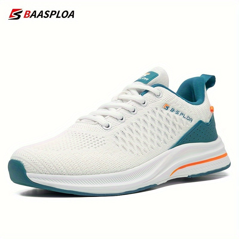 BAASPLOA erkaklar uchun qora va sariq yugurish poyafzallari, nafas oladigan to'r va MD/TPR taglik bilan kundalik va sport maqsadlari uchun.