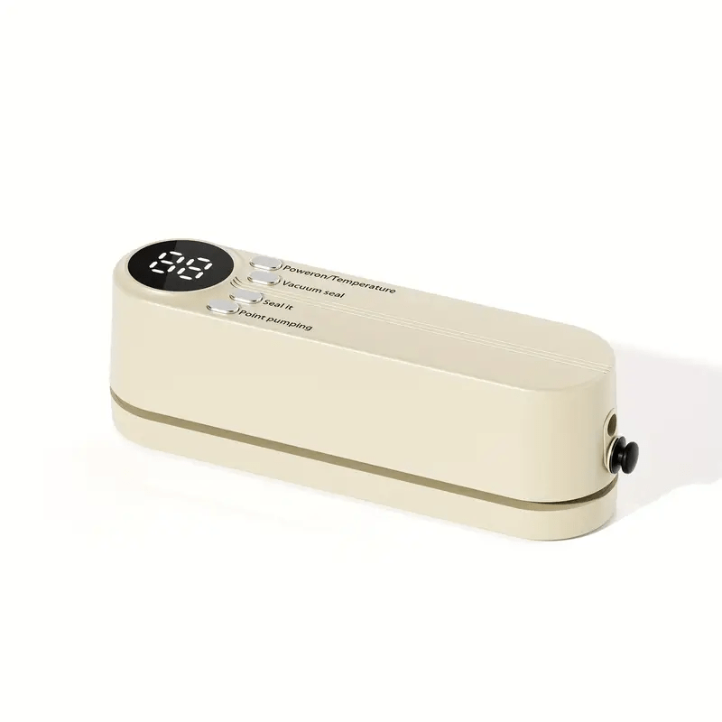 Selladora al vacío recargable por USB con indicador LED, conservador de alimentos automático, cuchillo, bolsa, modo seco/húmedo, herramienta de cocina compacta para conservación de alimentos