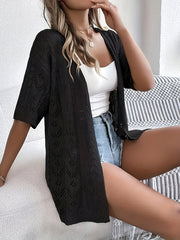 Plus-Size ayollar uchun yengil tikanli korsetli semi-shaffof ochiq old qismi yozgi qatlam