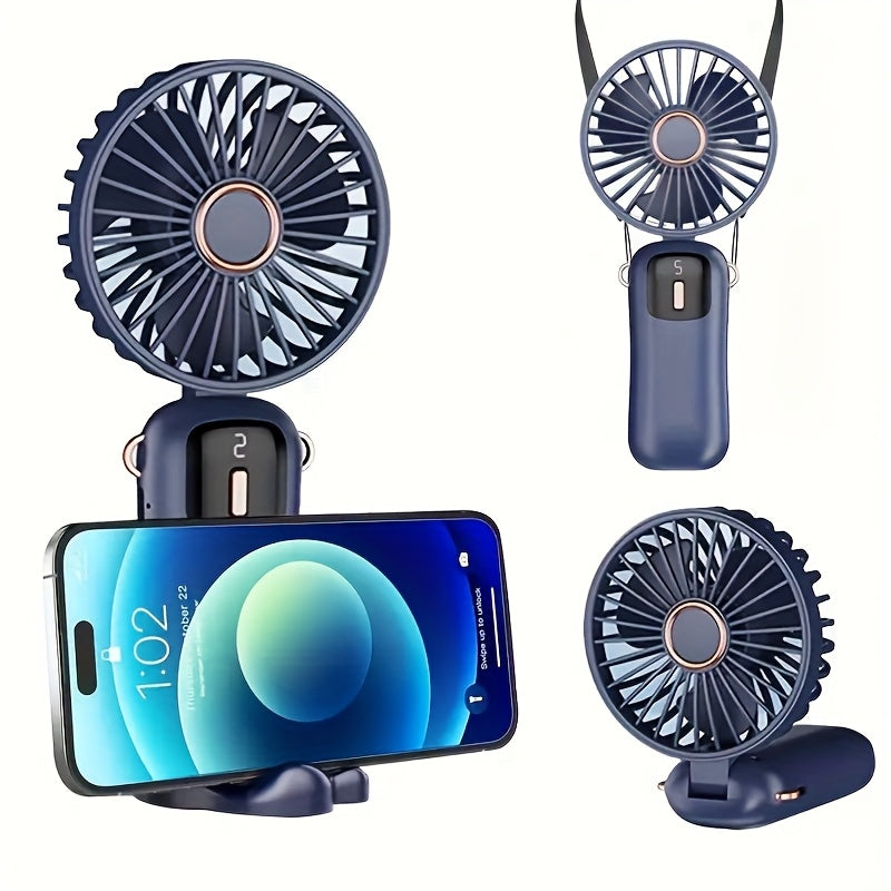 Mini Portable Handheld Fan USB Rechargeable Foldable Neck Wearable Fan for Travel Outdoor Office