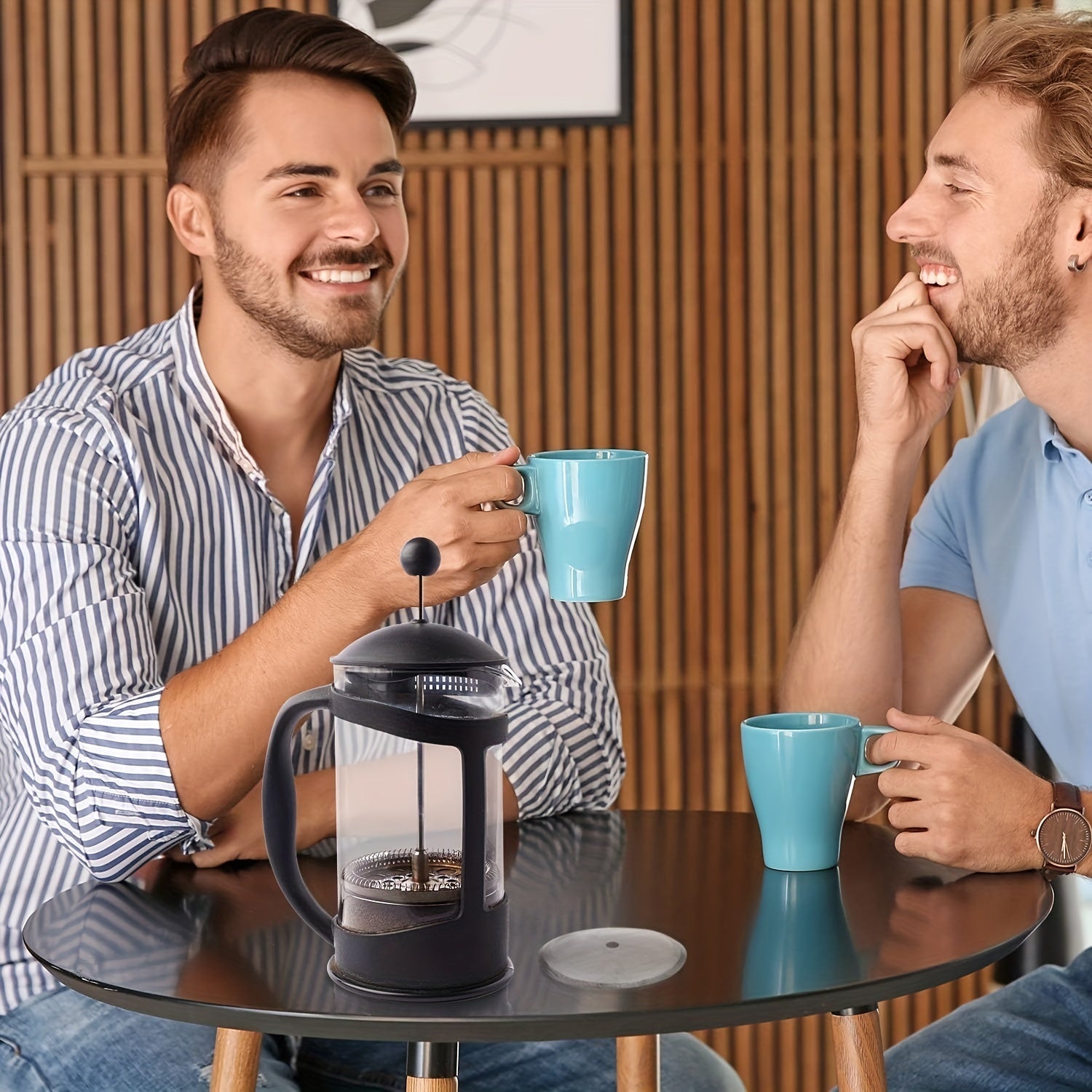 3-Piece Stainless Steel French Press Filter Set for 8-Cup Coffee Tea Makers