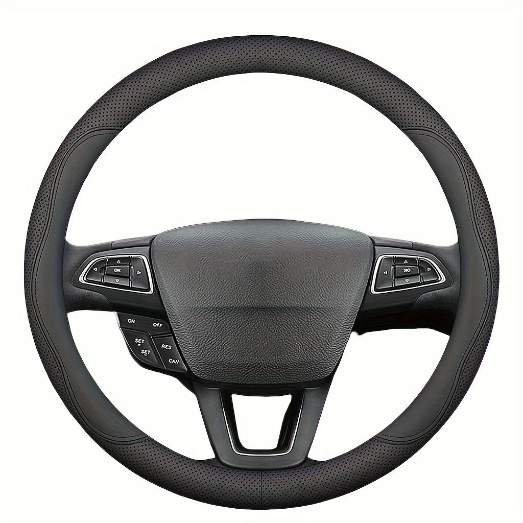 Cubierta de volante de cuero Nappa universal de 15 pulgadas transpirable y a prueba de sudor