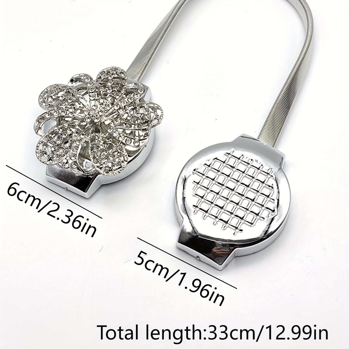 Magnetic Crystal Flower Curtain Tieback Metal Decor for Living Room