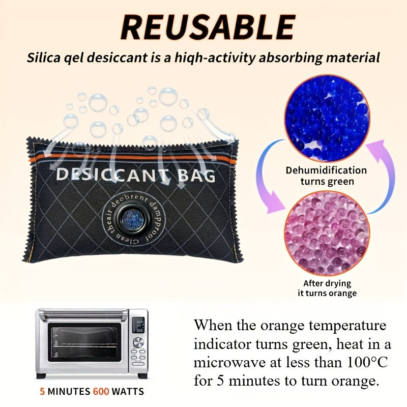 Reusable Silicone Dehumidifier Bag 399g Color Changing Quick Activation