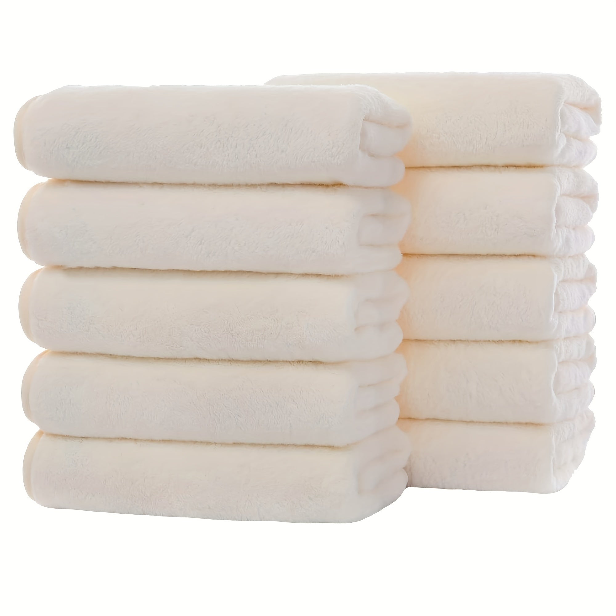 Juego de 10 toallas de mano de poliéster ultra suaves y absorbentes 35x74cm para baño gimnasio ducha spa