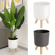 Wooden Leg Planter Indoor Outdoor Floor Standing Modern Decorative Plant Pot
