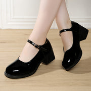 Women’s Low-Cut Chunky-Heeled Mary Jane Loafers for Petite Feet