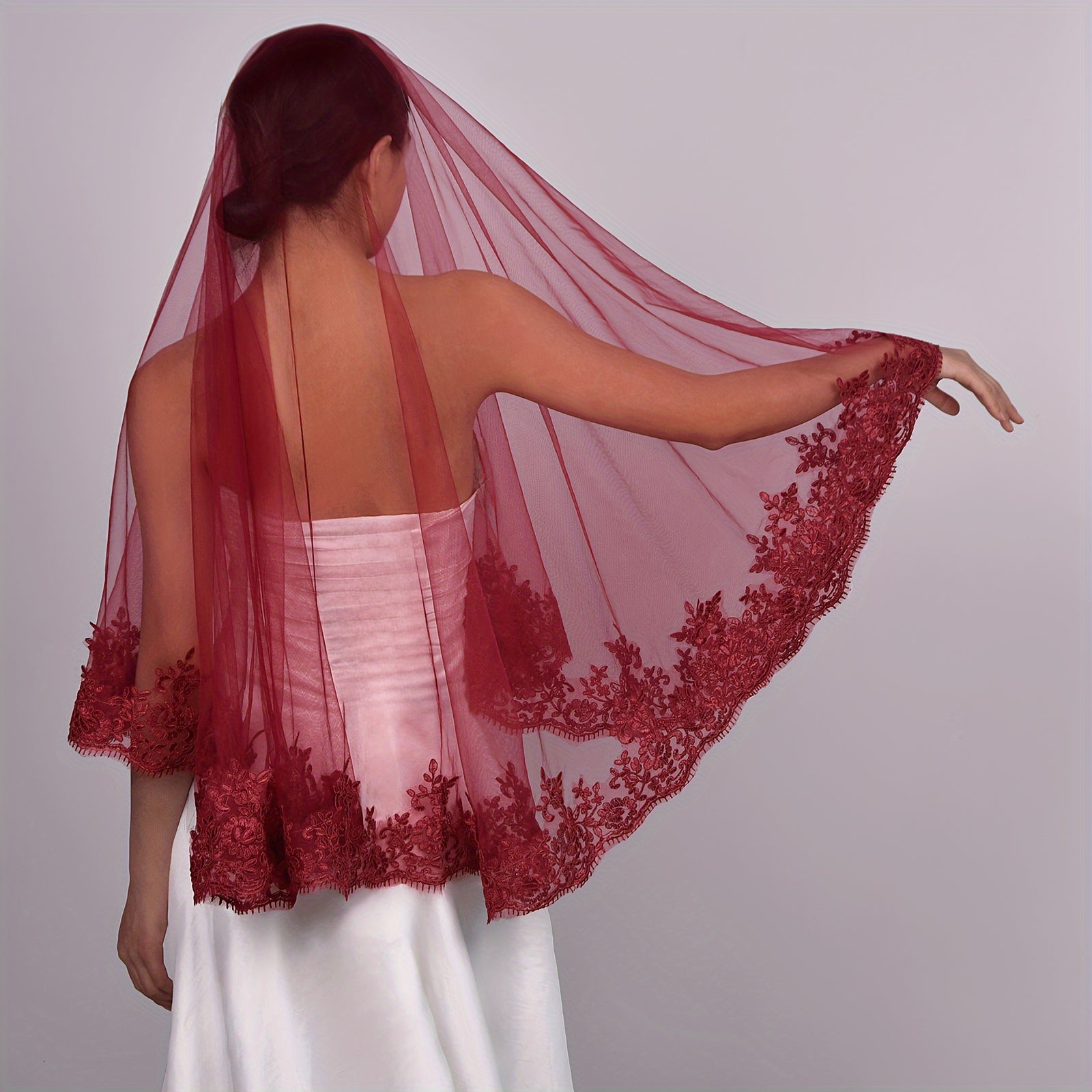 Women's Lace Bridal Veil Single Layer Elegant Wedding Accessory