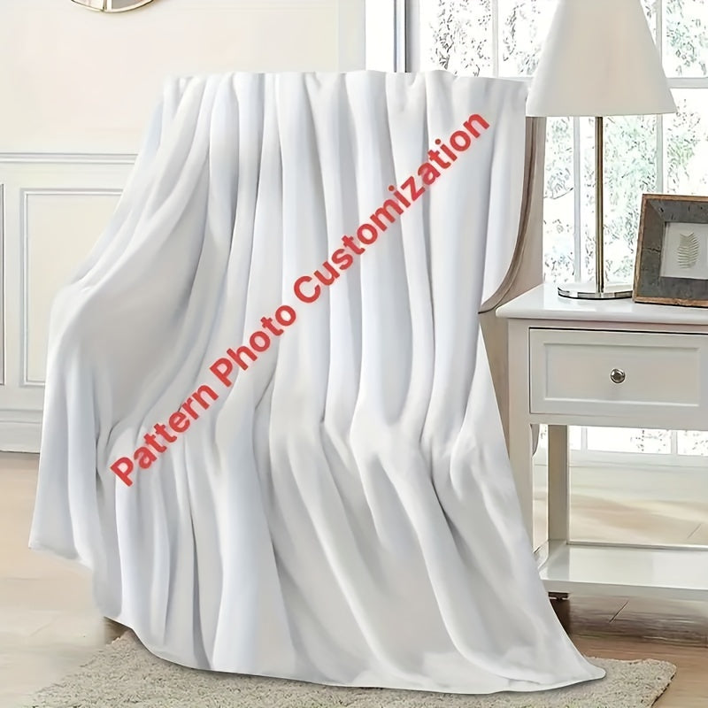 Personalized 3D Digital Printed Flannel Throw Blanket Customizable Modern Design Soft Lightweight All-Season Bed Sofa Camping Travel