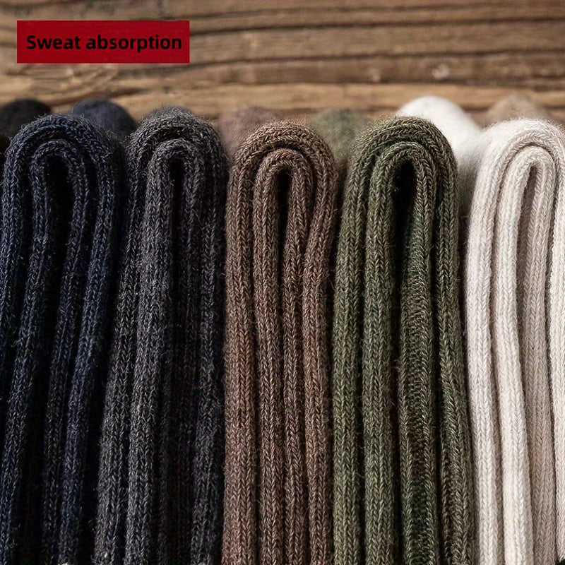 Мужские длинные трубчатые повседневные носки, 5 пар, влагоотводящие, дышащие, устойчивые к поту