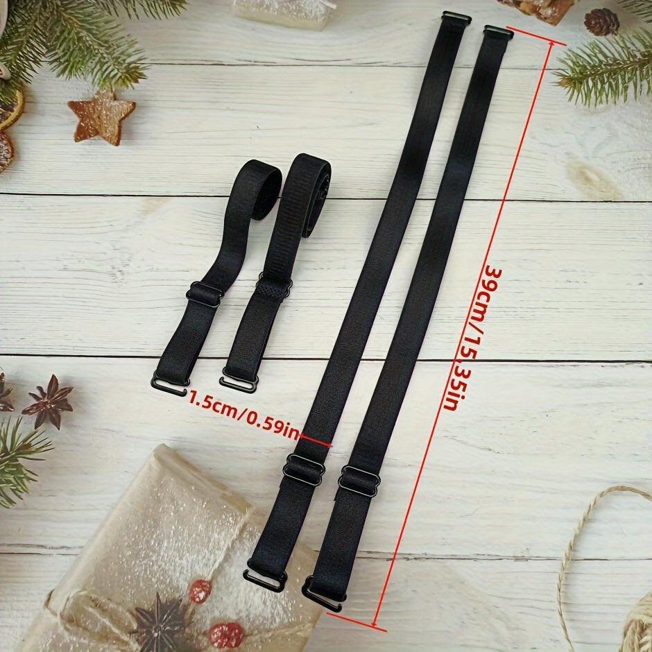 Set of 2 Adjustable Solid Color Bra Straps for Lingerie Detachable Replacement