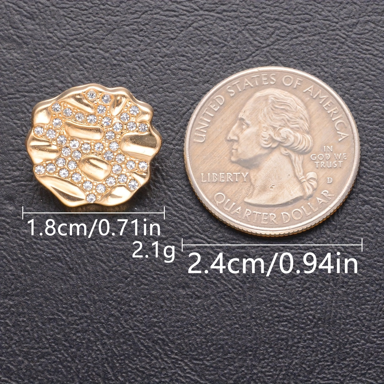 Set of 7 Handmade Irregular Alloy Buttons for Clothing and DIY Jewelry