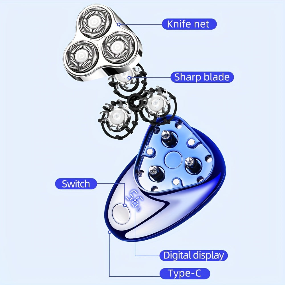 Afeitadora eléctrica para hombres, recargable por USB, húmeda y seca, con 3 hojas, herramienta de cuidado personal para viajes