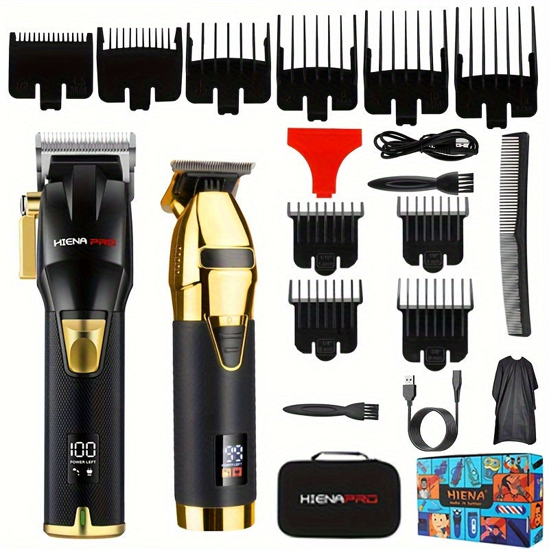 Set de cuidado para cabello de hombres con cortapelos y pantalla LCD, recargable para hombres