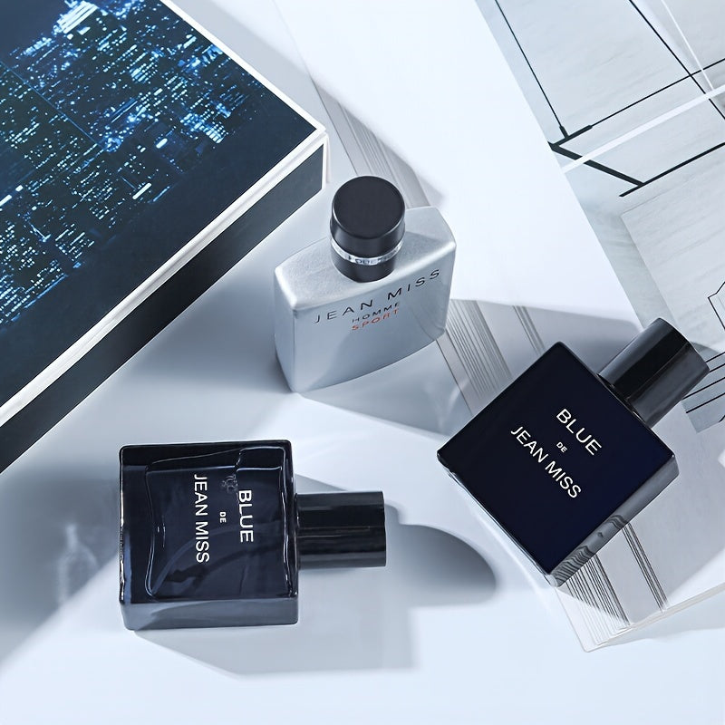 Men's Perfume Set with Blue Cologne and Woody Fragrance in Gift Box