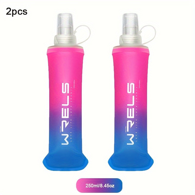 Collapsible Silicone Water Bottles 8.5oz and 17oz BPA-Free for Running Hiking Cycling
