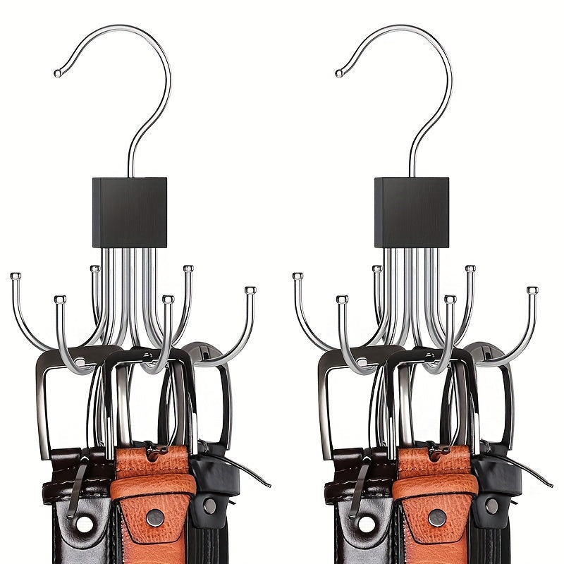 Gancho de pared con 6 garras giratorias para abrigos, sombreros, bufandas, bolsos y cinturones, acabado en madera pulida